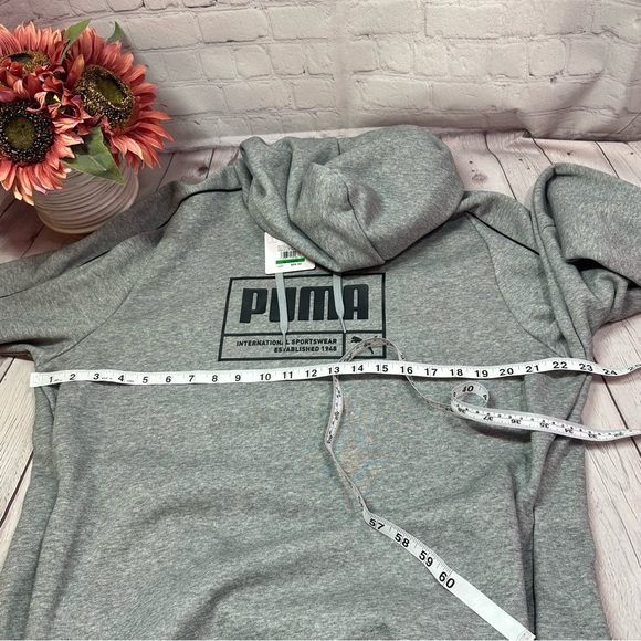 NWT Puma Gray fleece unify hoodie Sweatshirt Athletic Style sz mens large - Picture 7 of 7